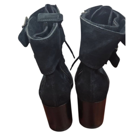 AQUATALIA Suede Lace-Up Buckle Platform Ankle Boots 6 - Picture 9 of 16